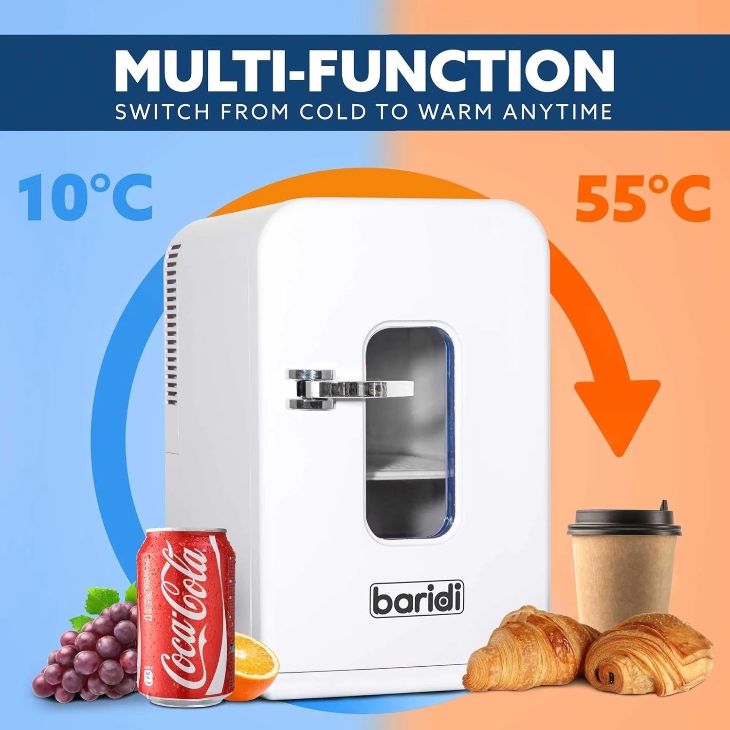 15L Mini Fridge Portable White Cooler Warmer AC/DC Use