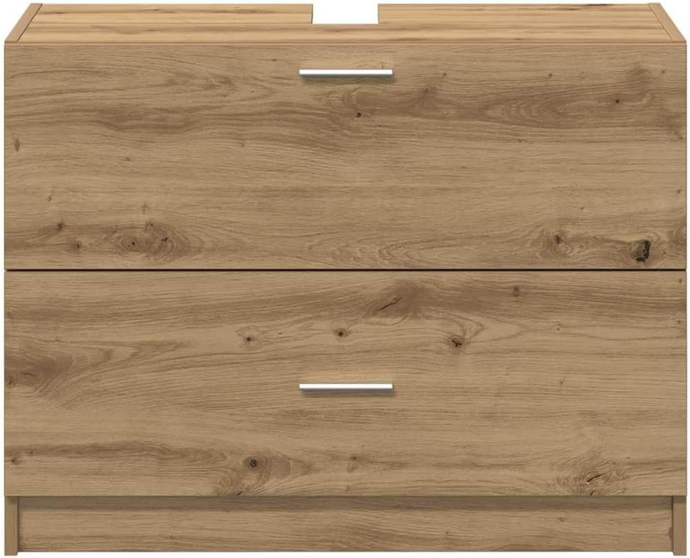 Artisan Oak Under Sink Bathroom Cabinet 78x37x59cm Rustic Vanity Storage Unit