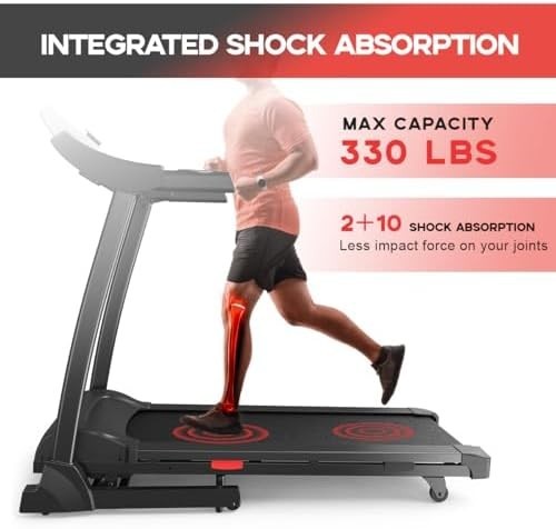 Folding Treadmill 1-16KM/H with 0-15% Incline & 18 Fitness Programs