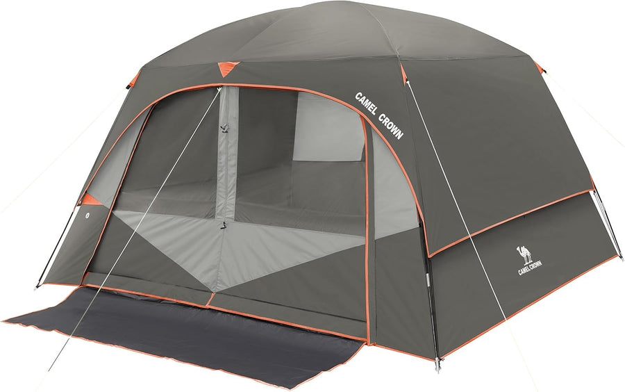 6 Person Waterproof Family Camping Tent Easy Setup Ground Mat