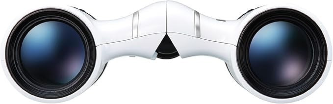 8x21 Compact White Binoculars | Lightweight Travel Optics | Bright HD View