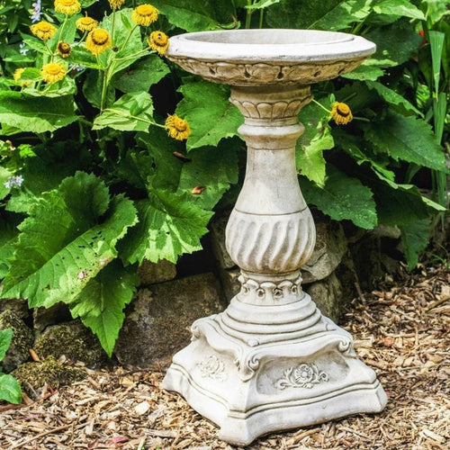 Stone Garden Bird Bath 80cm | Classic Devon Design Outdoor Ornament Feeder