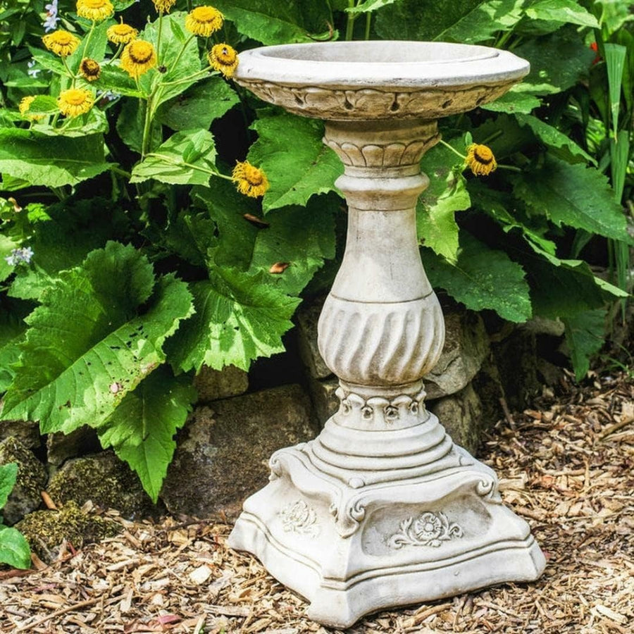 Stone Garden Bird Bath 80cm | Classic Devon Design Outdoor Ornament Feeder