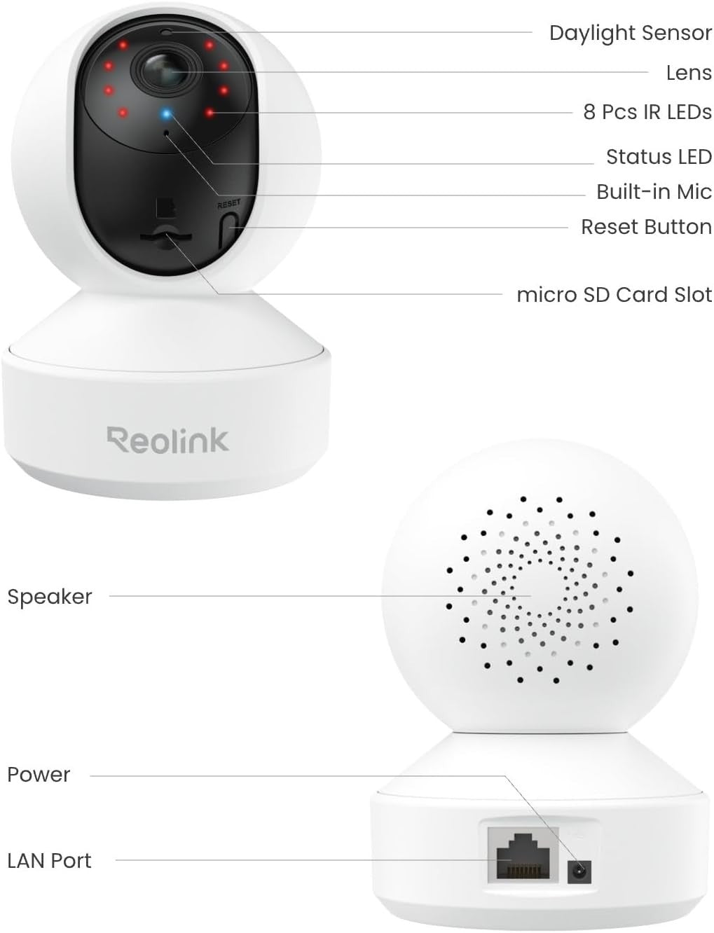 3K Indoor Security Camera 5MP WiFi Auto Tracking Baby Pet Monitor
