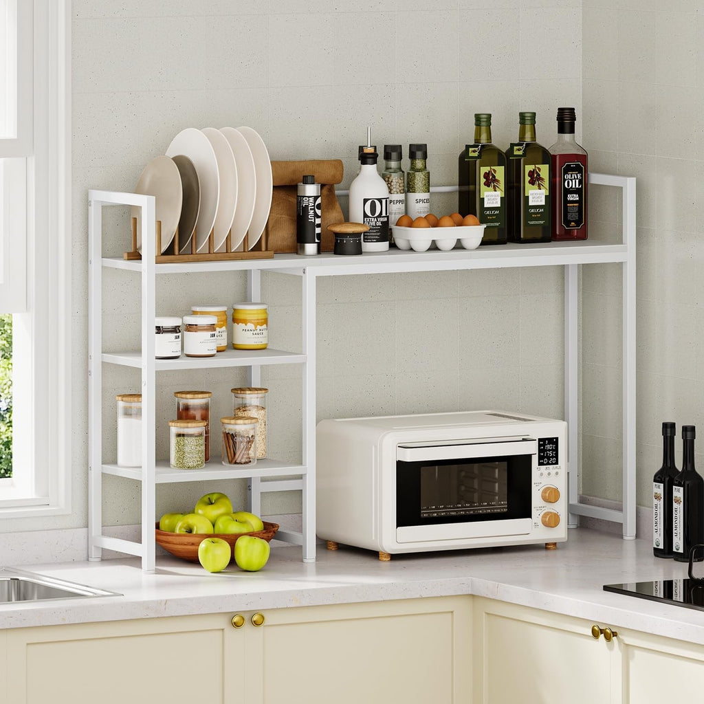 44.9" Desk Hutch Shelf Large Desktop Organizer 3-Tier Monitor Rack Wood Storage