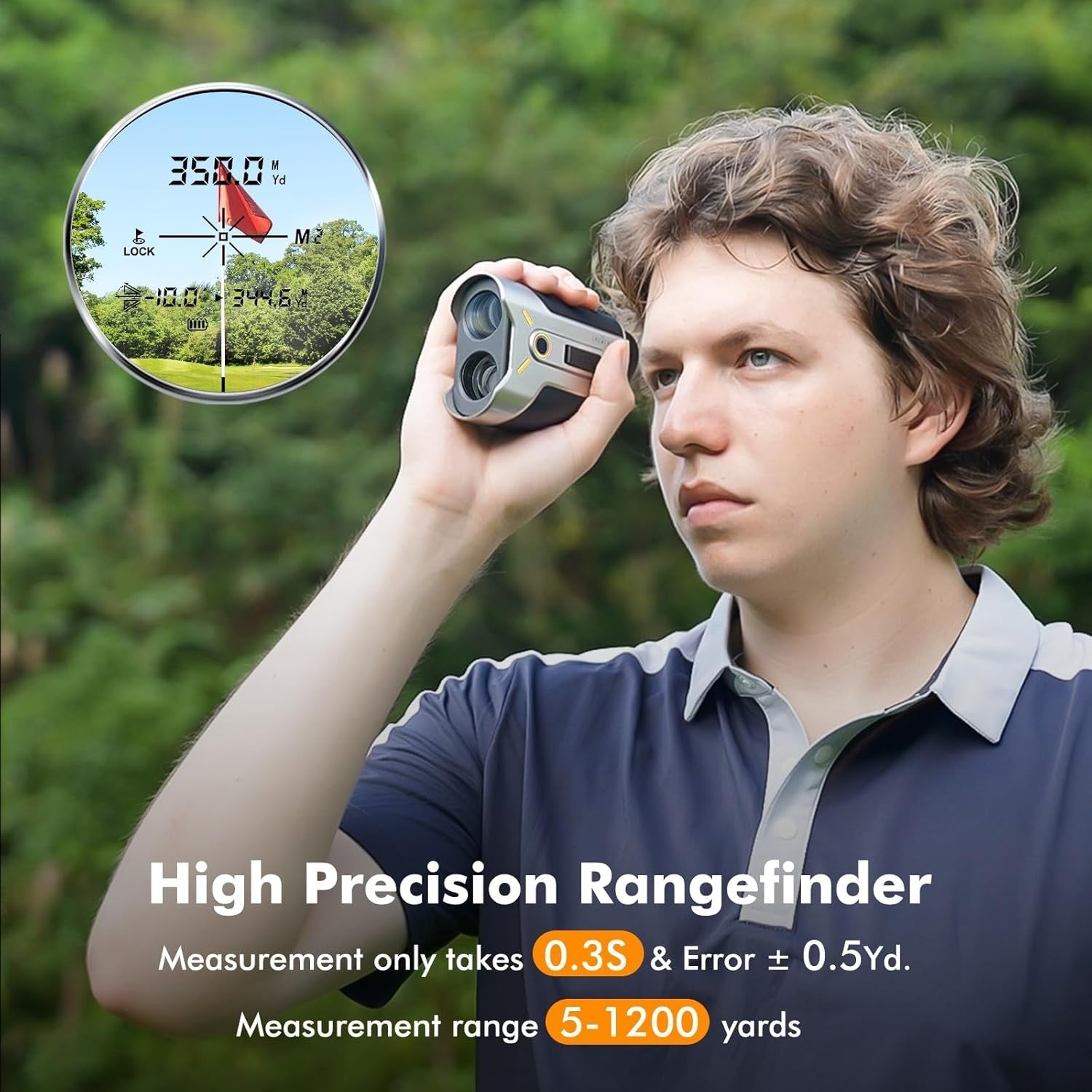 Golf Rangefinder 1200 Yards Slope Flag Lock 7X Rechargeable Magnetic
