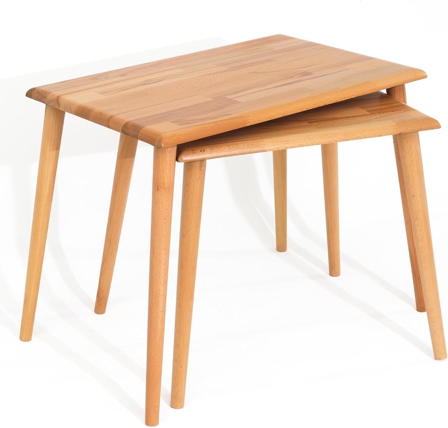 Wood Coffee Table Mid-Century Modern Rectangular Walnut Accent Living Room Desk