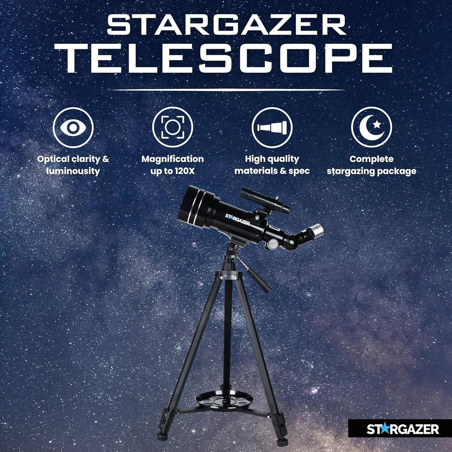 70mm Aperture 400mm Refractor Telescope for Adults & Beginners with Tripod