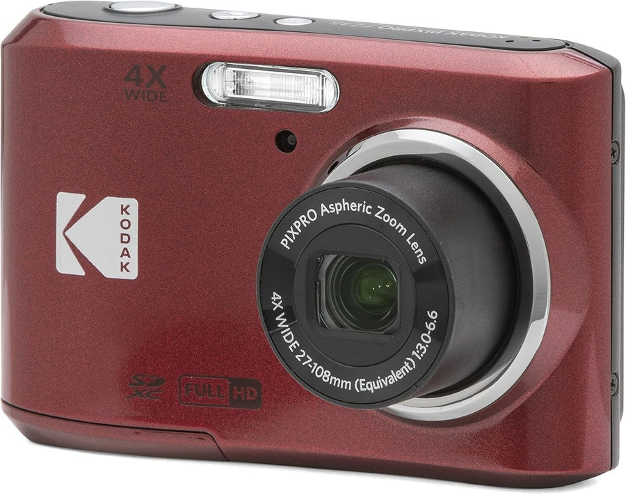 16MP Compact Digital Camera 4X Optical Zoom HD Video Red Camera