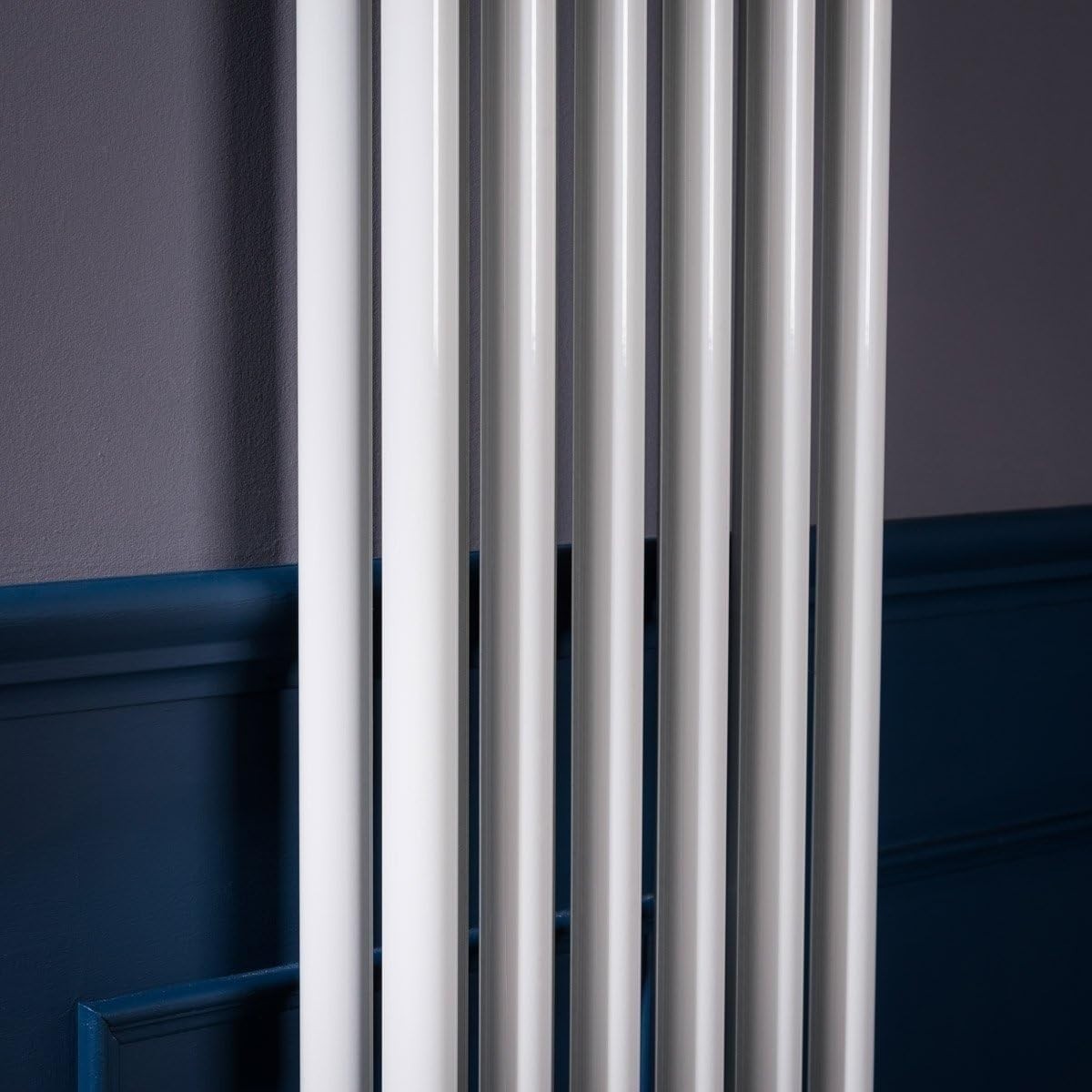 White Double Column Vertical Radiator 1500x290mm Bathroom Kitchen
