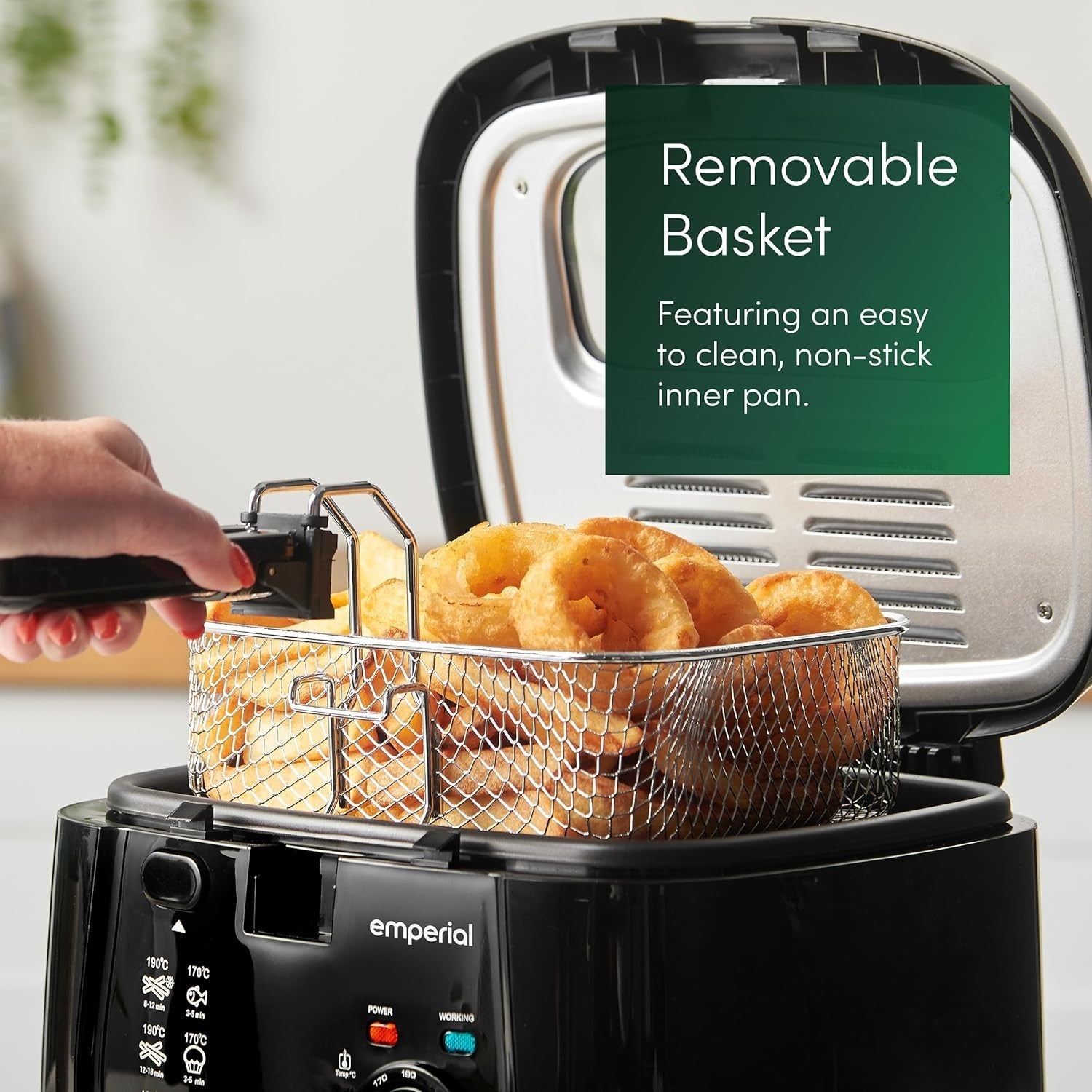 2.5L Deep Fat Fryer 1800W Adjustable Temperature Viewing Window