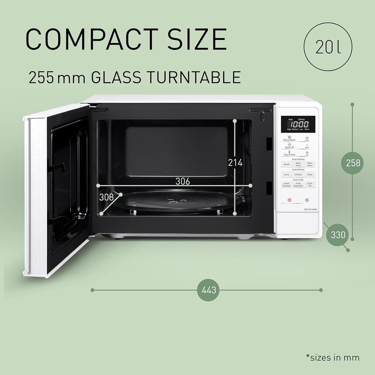 20L Microwave 800W Touch Control 9 Auto Programmes