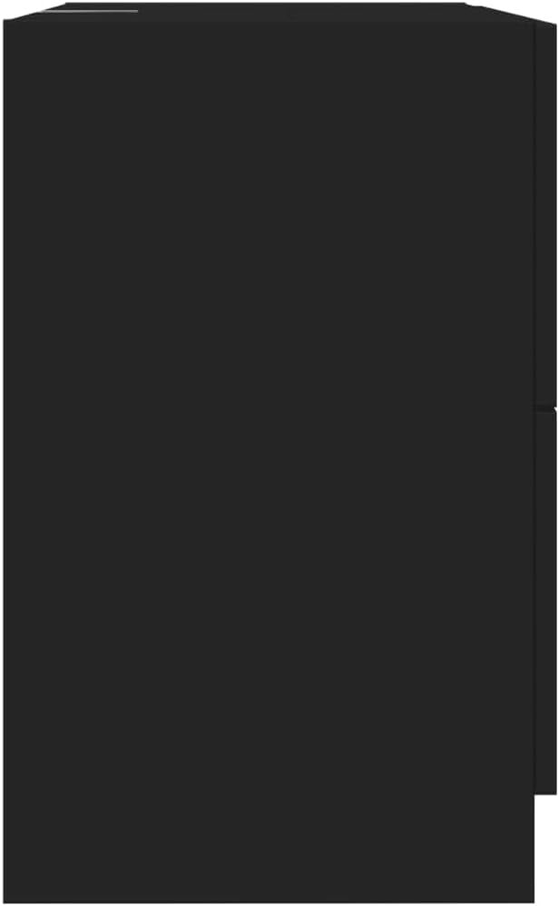 Black Under Sink Bathroom Cabinet 59x37x59cm Modern Vanity Storage Unit