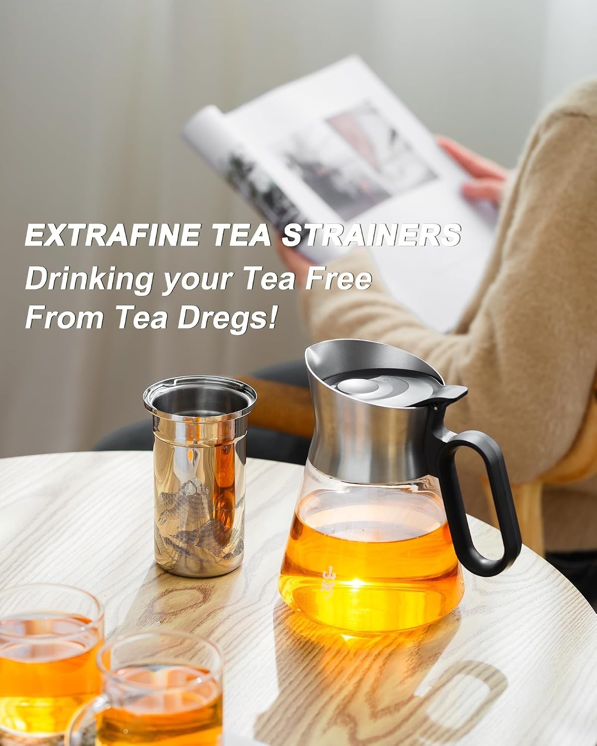 680ml Glass Teapot with Infuser Loose Leaf Tea Pot Stainless Steel Spout