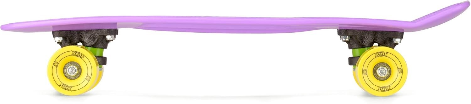 Kids 22" Retro Cruiser Skateboard Mini Plastic Single Kick Beginner Pink
