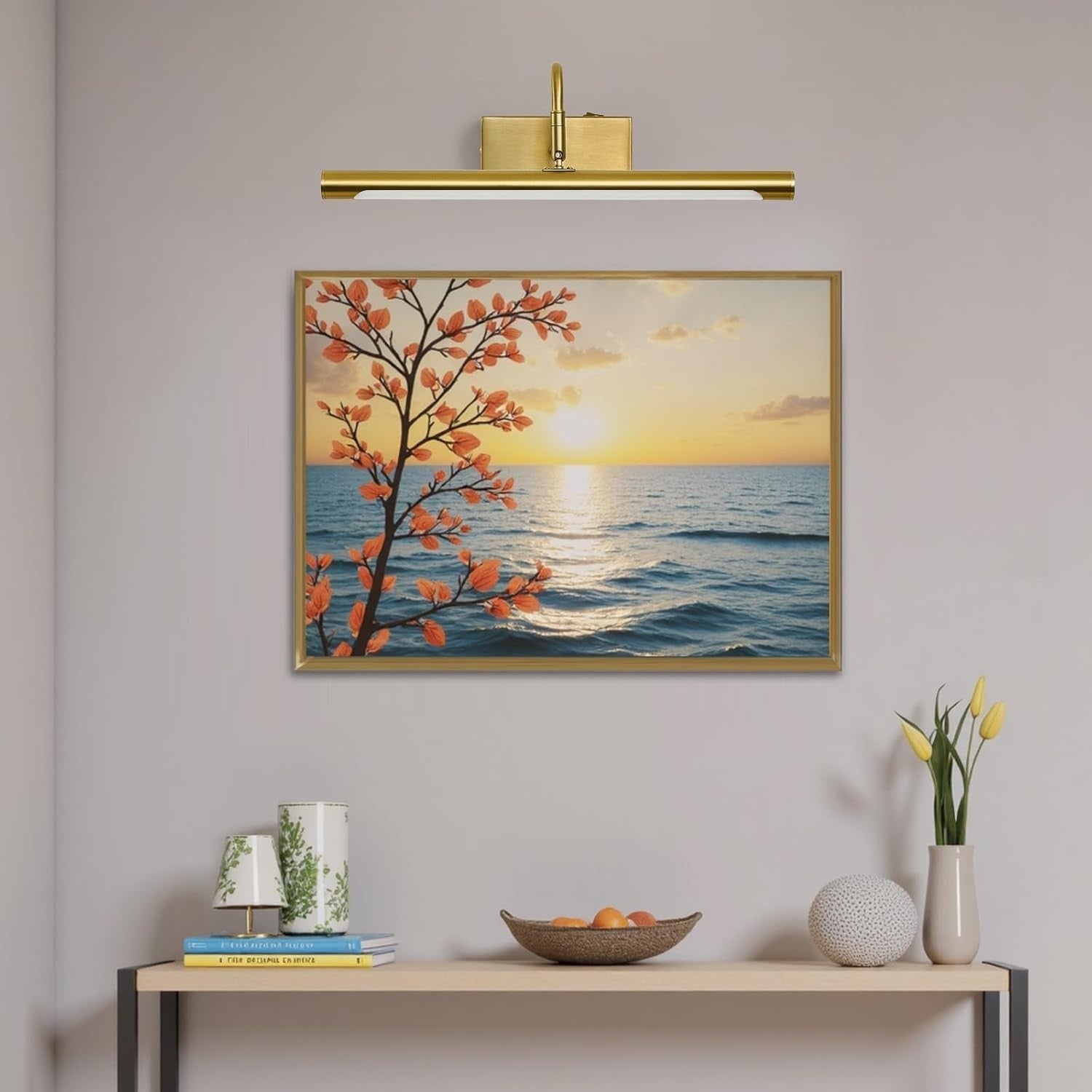 Adjustable Gold LED Picture Light 40cm | 8W Energy-Saving Wall Lamp for Art