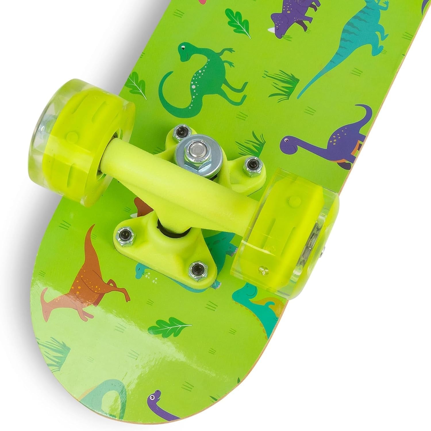Kids Dinosaur Skateboard Flashing Wheels Mini Cruiser Anti Slip Deck Toy