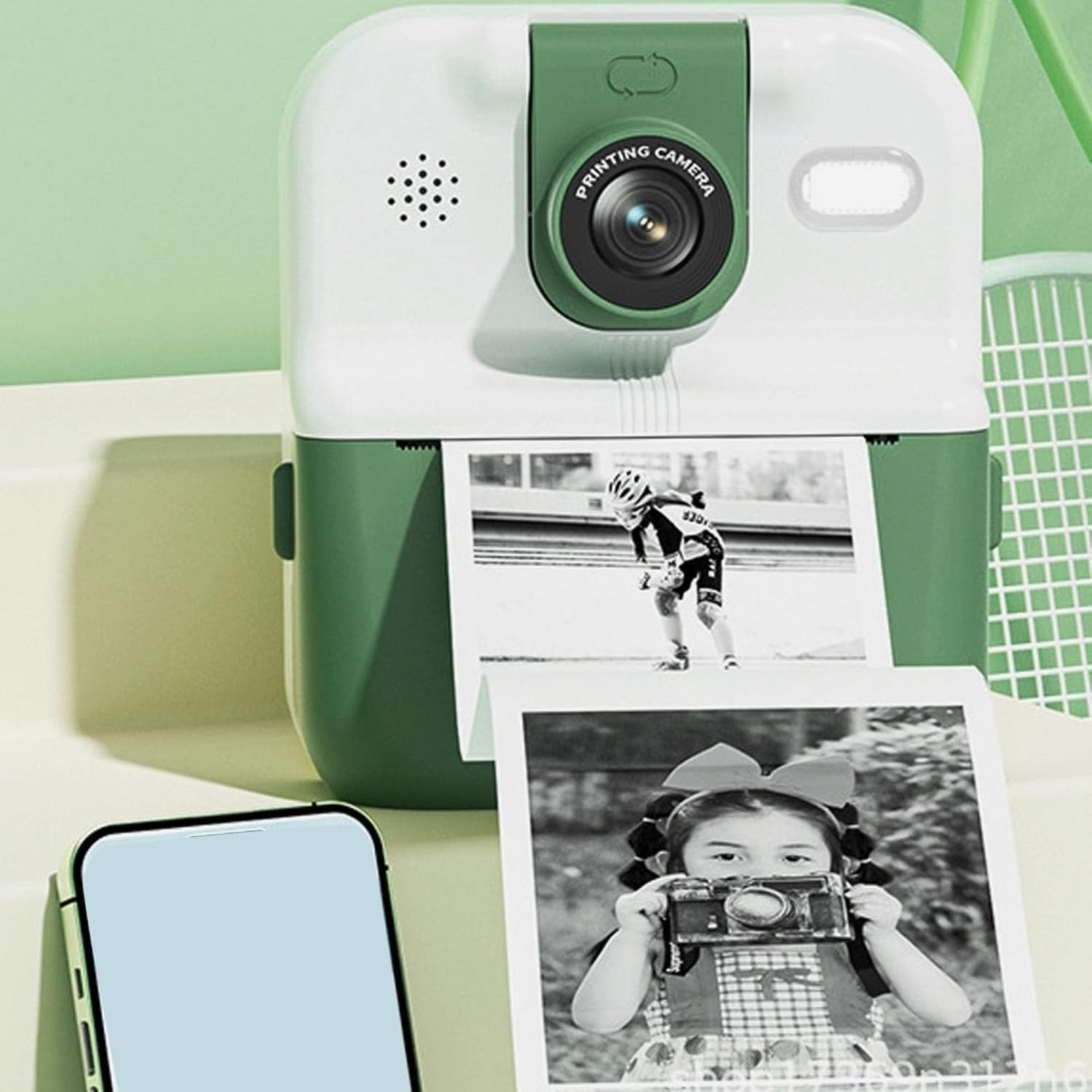 48MP Instant Print Camera 1080P HD Video Rotating Lens App Printing