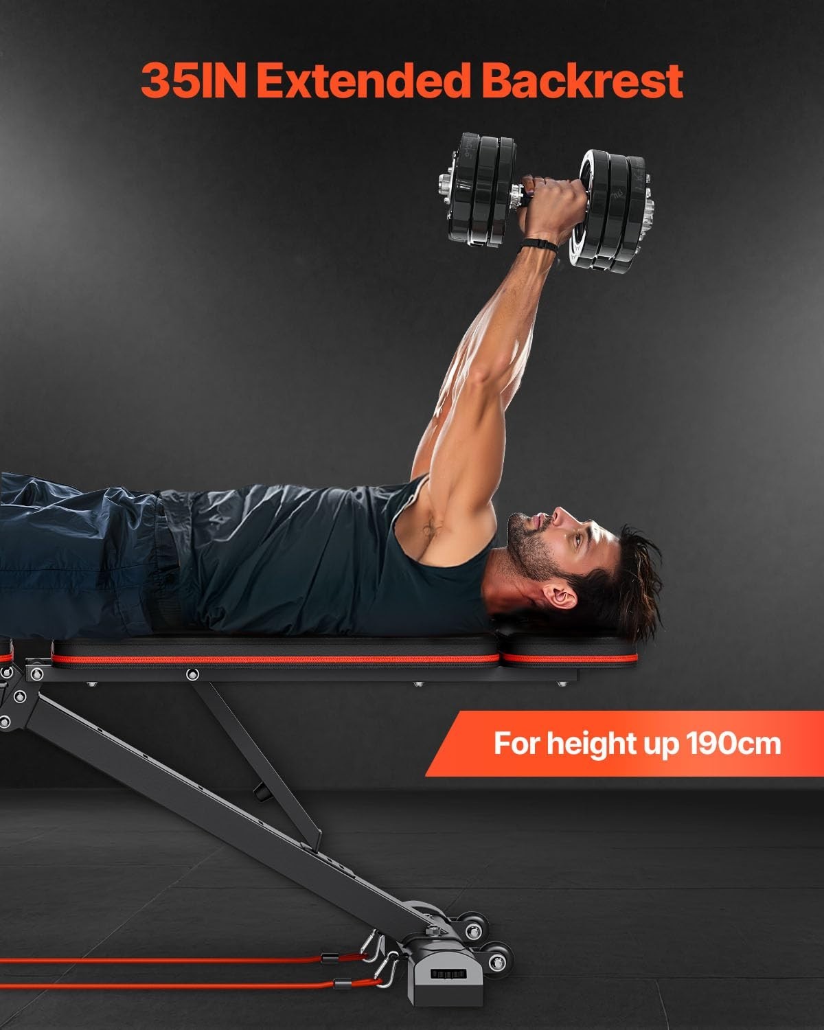 Heavy Duty Adjustable Weight Bench 800lb Full Body Home Gym Trainer