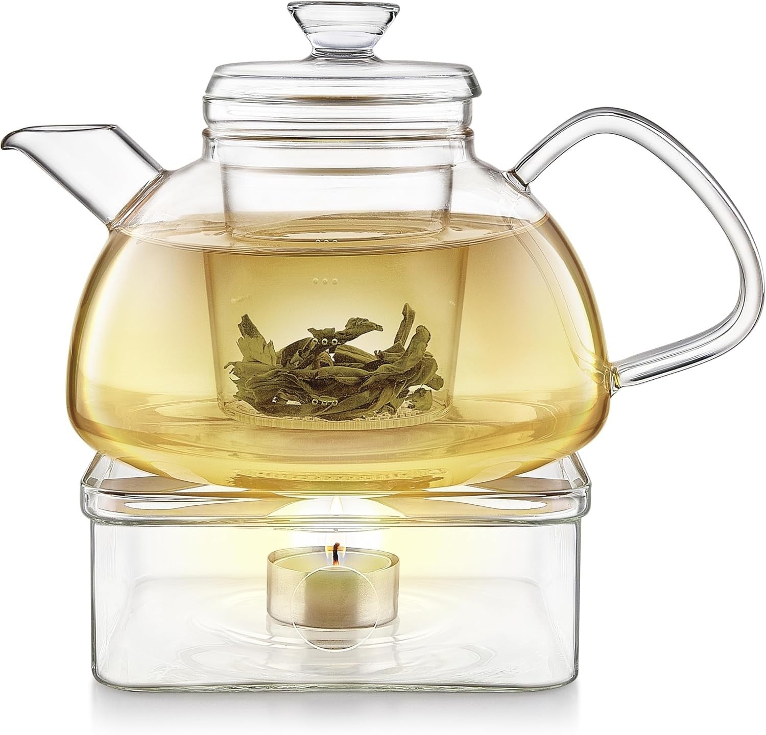 40oz Glass Teapot with Glass Infuser Stovetop Safe Loose Leaf Tea