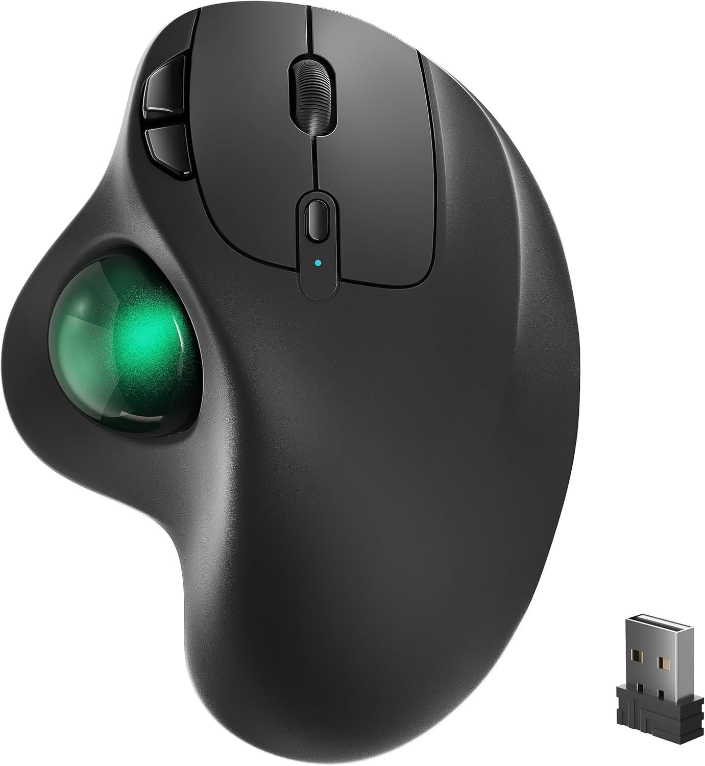 Wireless Trackball Mouse Ergonomic Rechargeable Bluetooth USB 3 Device