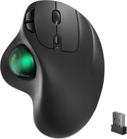 Wireless Trackball Mouse Ergonomic Rechargeable Bluetooth USB 3 Device
