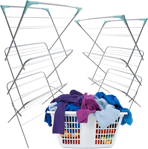 3 Tier Clothes Airer Folding Drying Rack Space Saving Outdoor