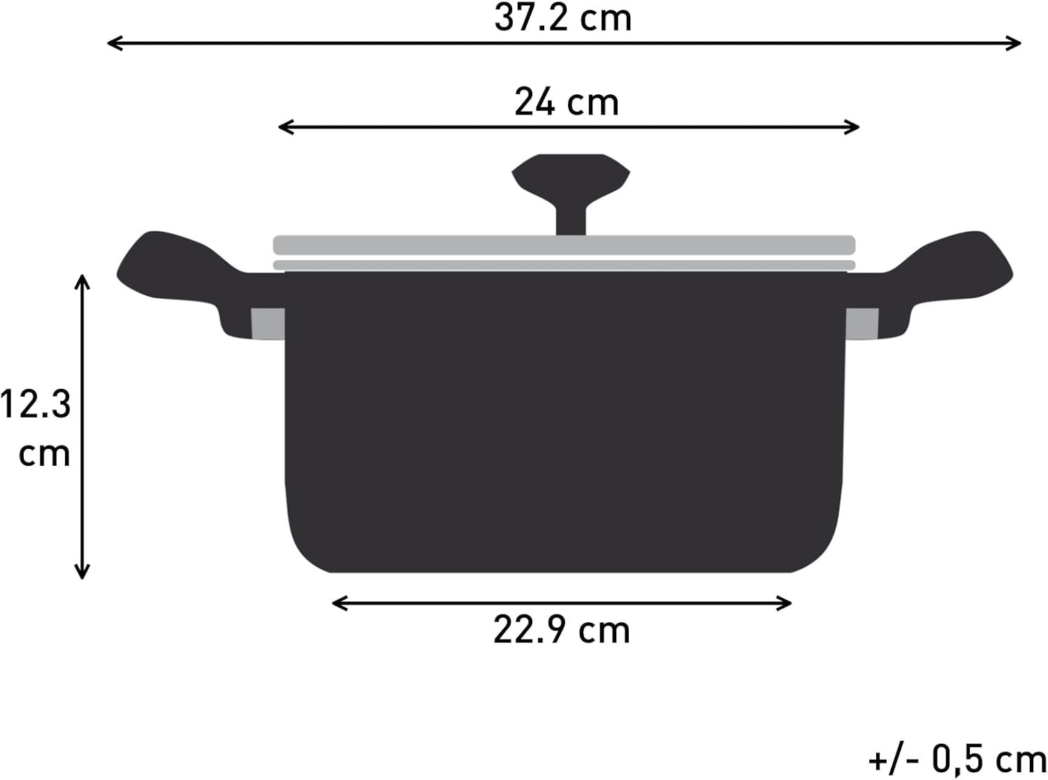 24cm Stone Black Non Stick Durable Coating Casserole Pot with Lid Induction Safe