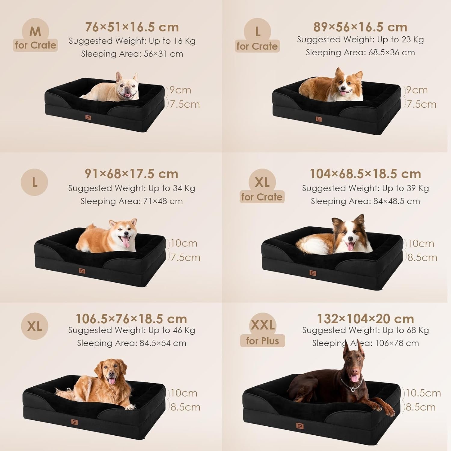 XL Waterproof Orthopedic Dog Sofa Bed Memory Foam 104x68x19cm