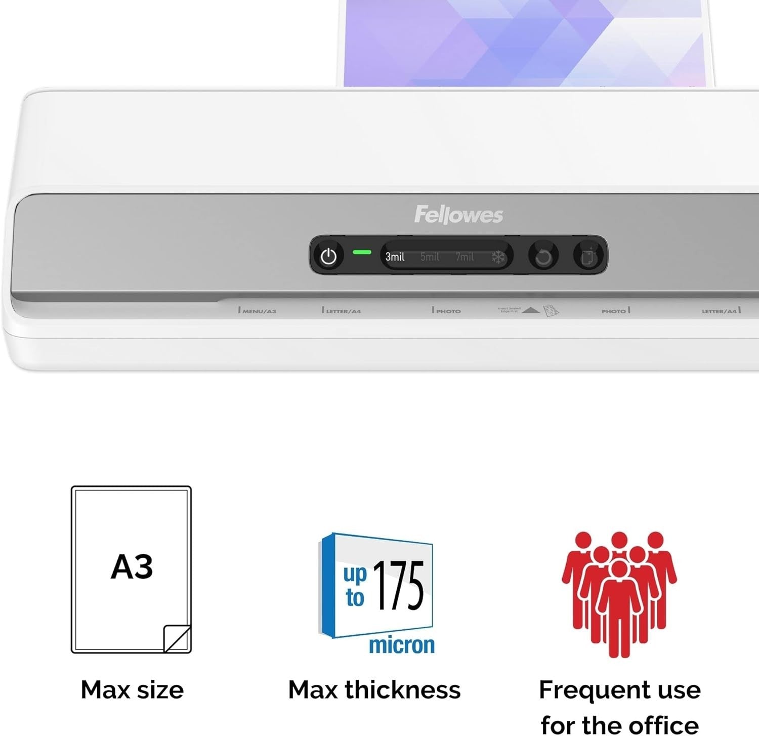 A3 Laminator 60s Warm-Up Anti-Jam Auto Shut-Off 80–175 Micron