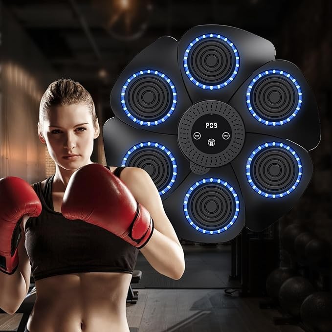 Smart Music Boxing Machine LED Punch Pad Bluetooth Wall Mounted Home Gym