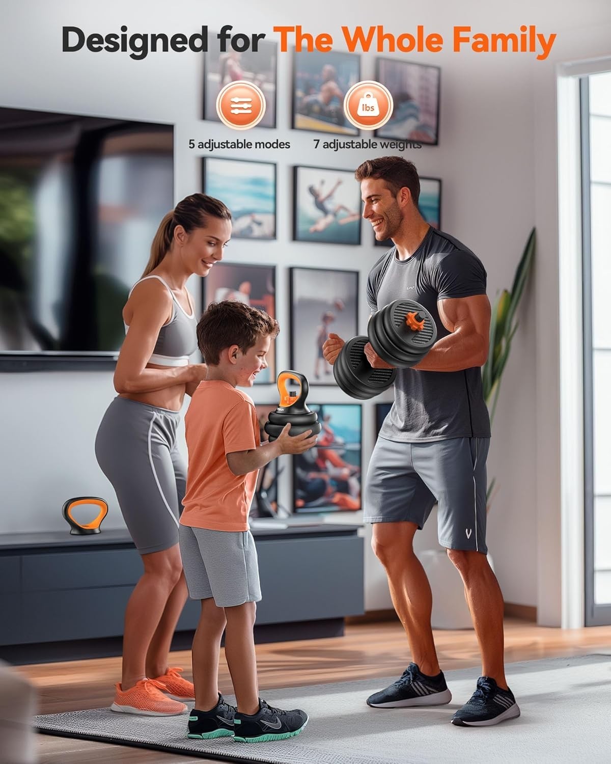 Adjustable Dumbbell Set 45lb 4 in 1 Free Weights Home Gym Kit