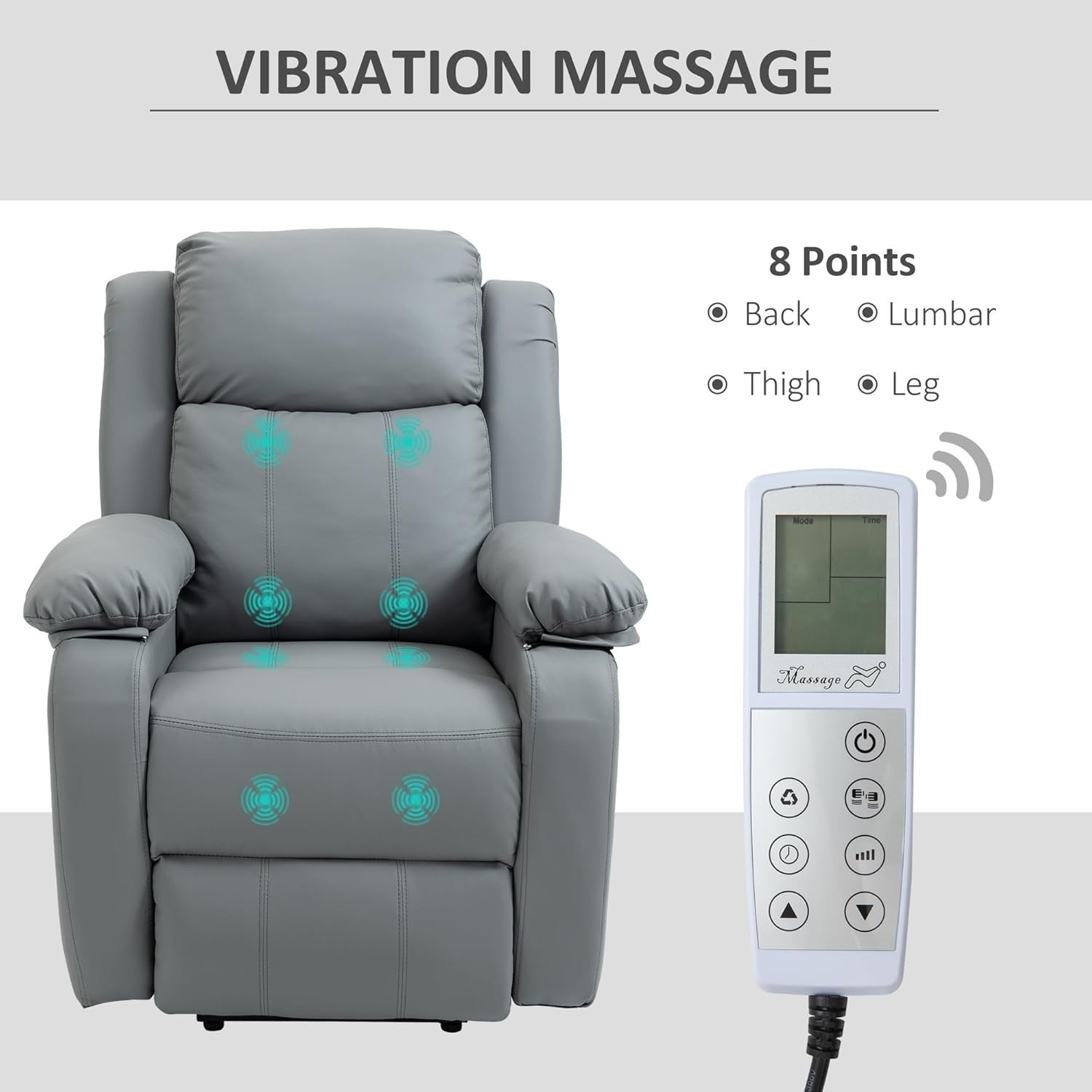 Power Lift Recliner Chair Massage Heat 160° Recline w/ Footrest Side Pockets