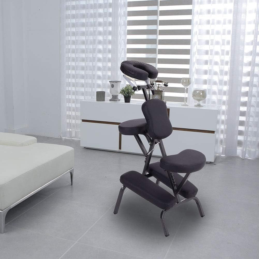 Portable Folding Massage Chair Adjustable Tattoo Beauty Spa Stool w/ Carry Case