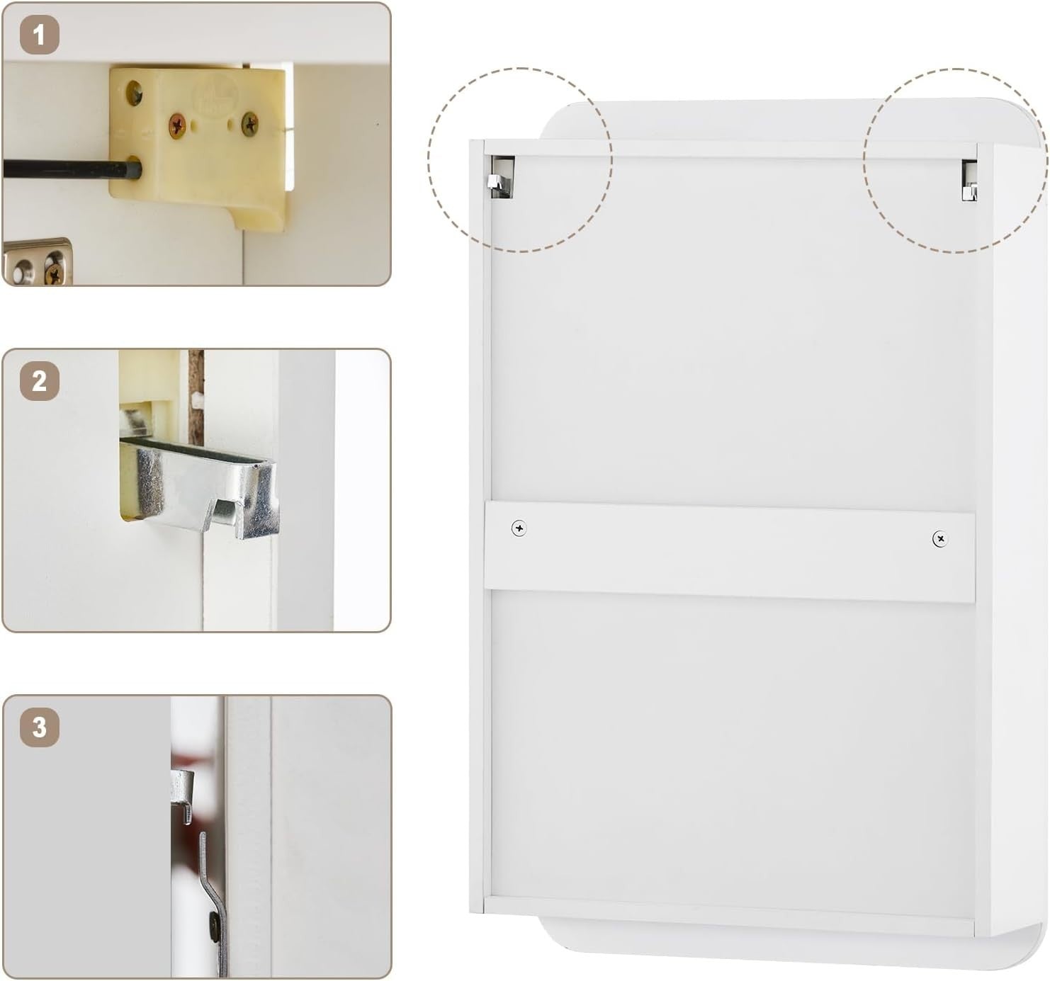 Modern Bathroom Mirror Cabinet Wall Mounted with Storage & Shelf 70cm