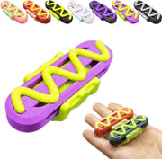 Purple Green Hot Dog Fidget Slider Clicky Pocket EDC Stress Toy