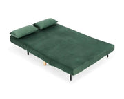 Green Velvet Double Sofa Bed Futon 2 Seater Clic Clac Guest Sleeper