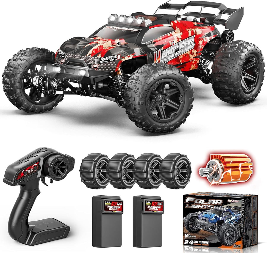 1:14 RC Car 40MPH 4WD Fast Waterproof Off-Road Monster Truck 2 Batteries