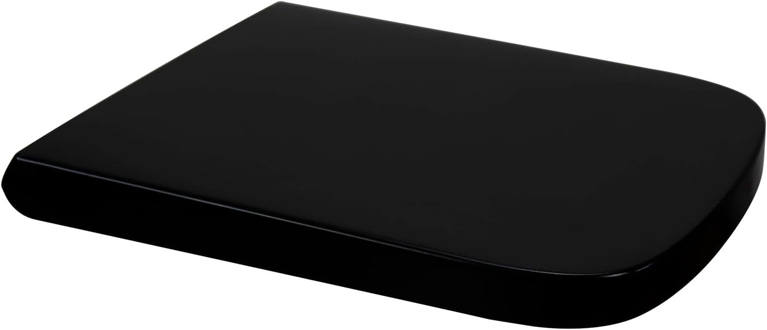 Black Soft Close Toilet Seat Square Shape Quick Release Easy Clean Duroplast
