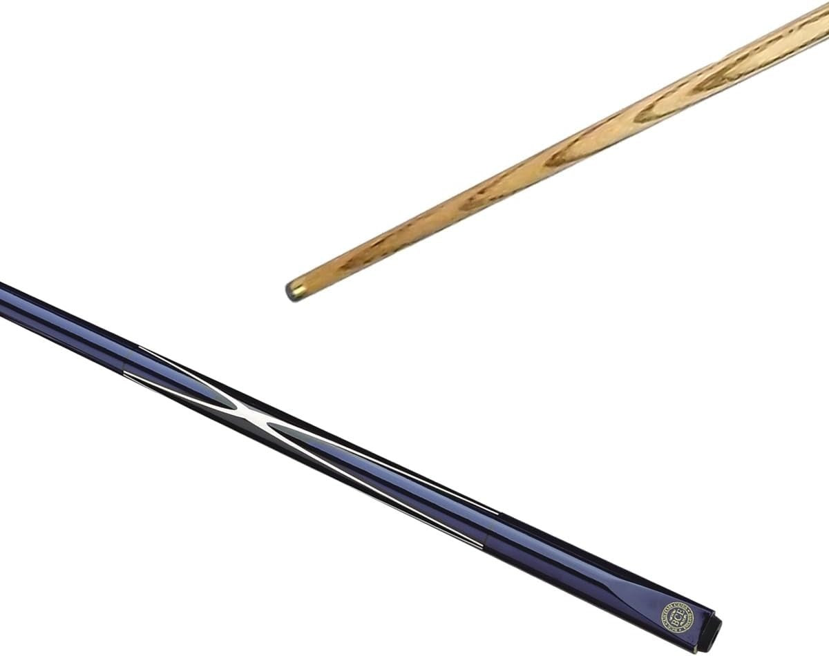 57in Snooker Pool Cue 2pc Ash Shaft 9.5mm Tip Spiral Brass Joint