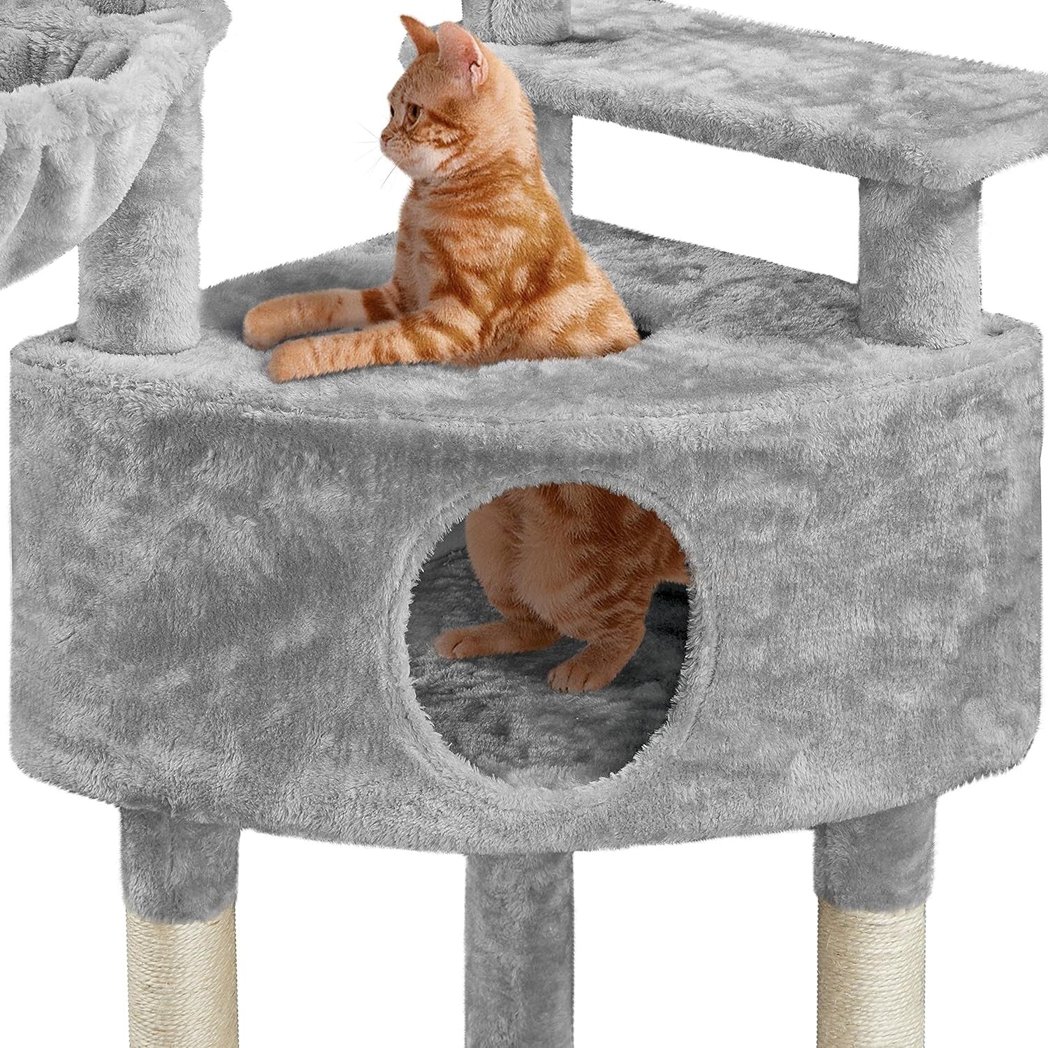 117cm Cat Tree Tower Condo with Hammock Sisal Scratching Posts Indoor Cats