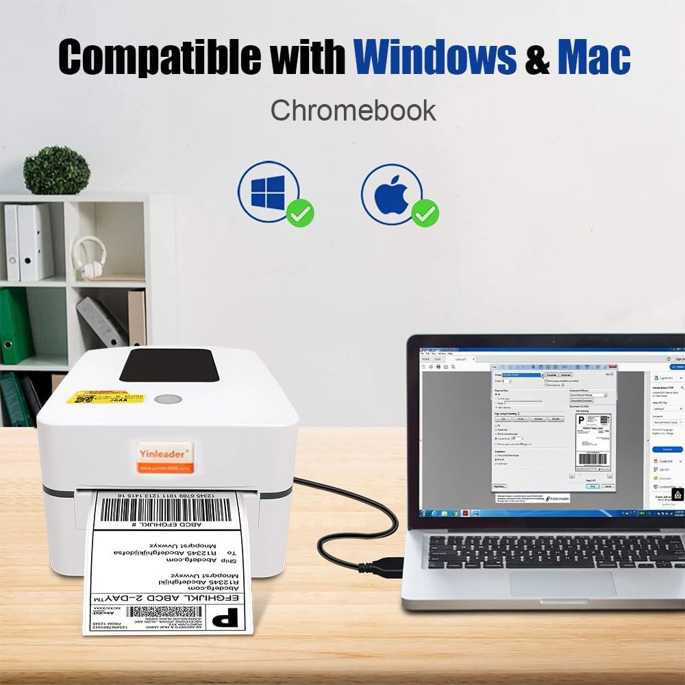 Bluetooth Thermal Shipping Label Printer 4x6 USB Postage