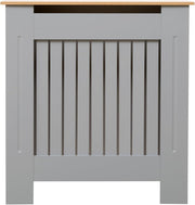 Small Grey Oak Radiator Cover | Modern MDF Vertical Slat Cabinet