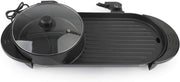 2 in 1 Electric Hot Pot & Grill Non-Stick Teppanyaki BBQ Pan Adjustable Heat