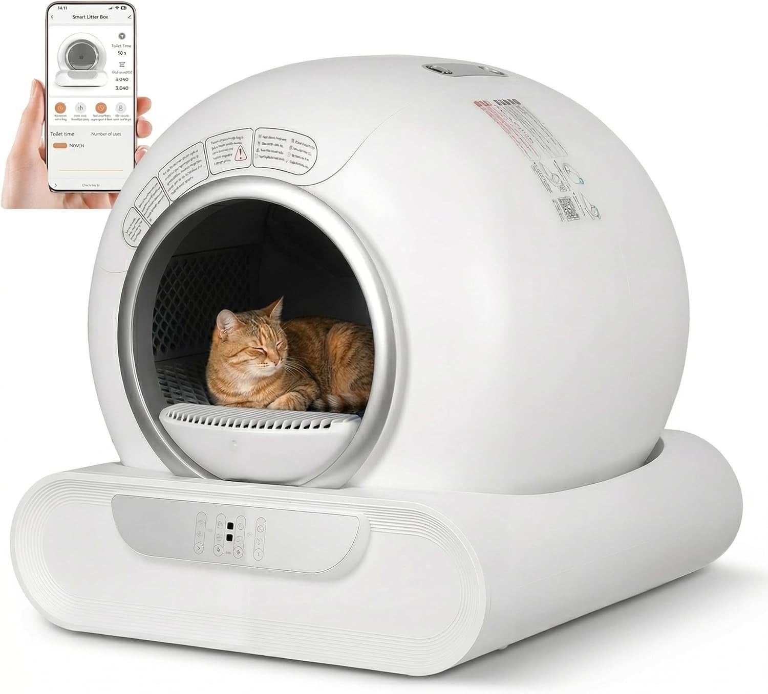 Self Cleaning Cat Litter Box App Control Auto Odor Removal XL Tray
