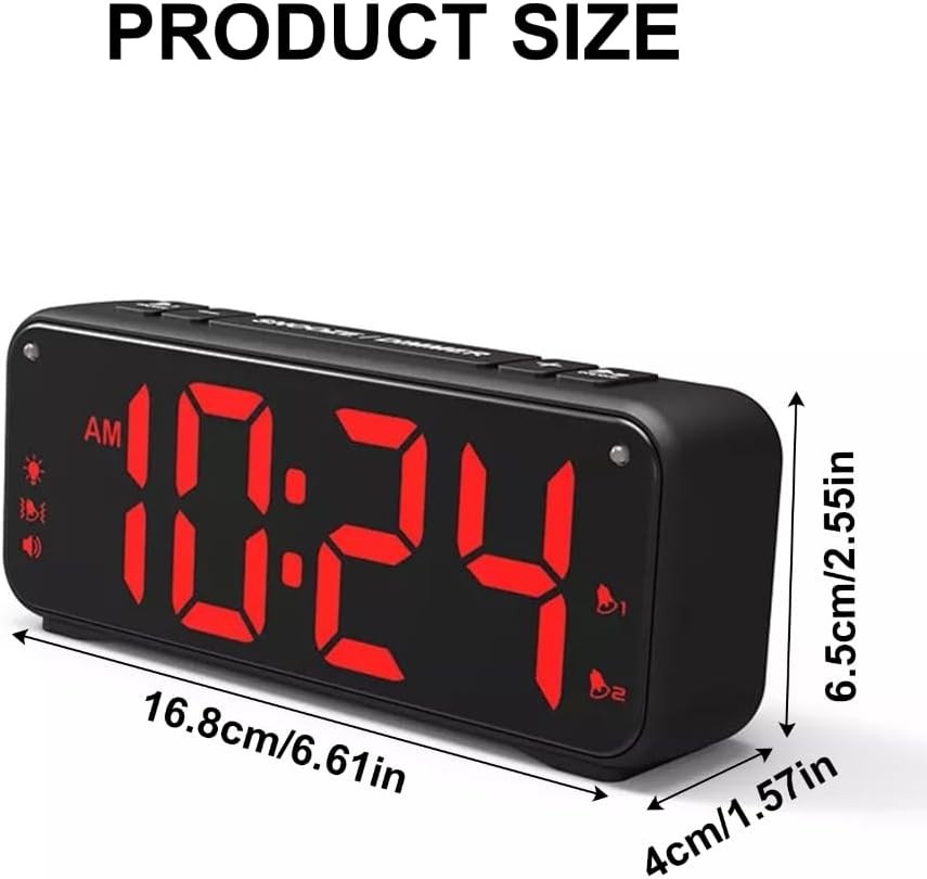 Vibrating Alarm Clock with Bed Shaker USB Charging Extra Loud for Heavy Sleepers