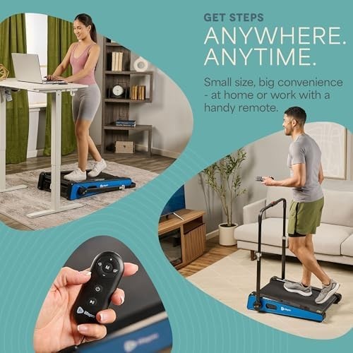 Compact Under Desk Walking Pad Mini Treadmill with 2-Stage Incline
