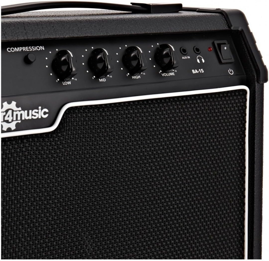 15W Electric Bass Guitar Practice Amp Combo Compact 3-Band EQ