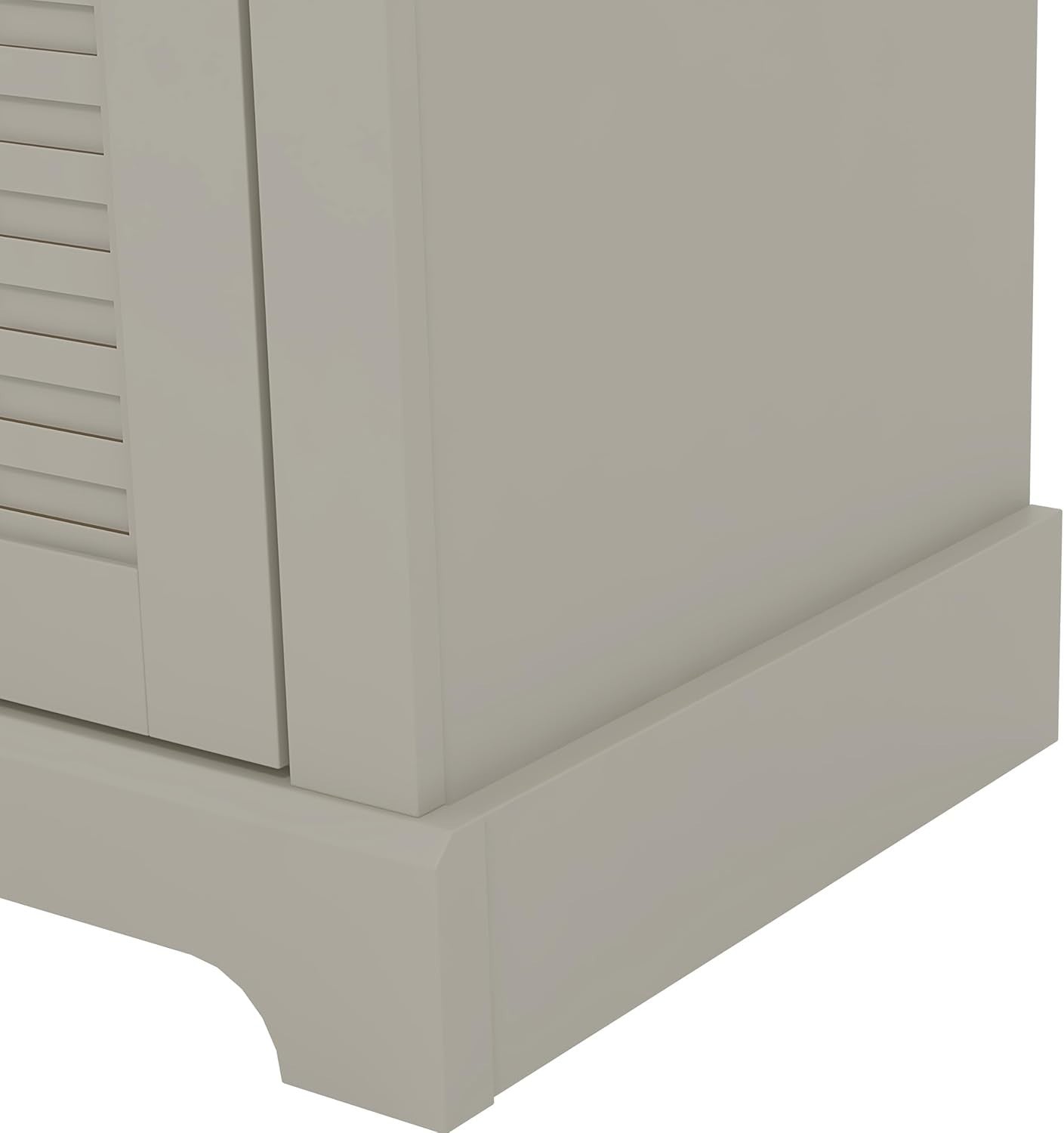 Modern Light Grey Oak Sideboard with Drawer & Adjustable Shelves Storage