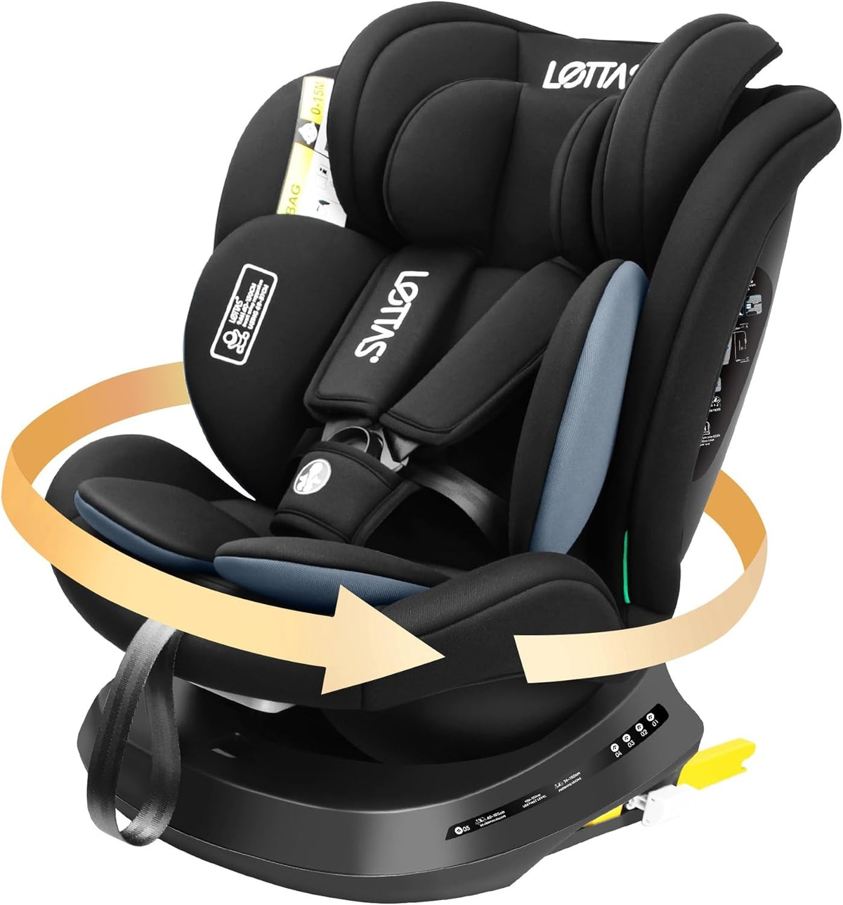 360° Rotating Baby Car Seat i-Size ISOFIX 0–12 Years Rear & Forward Facing